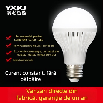 Bec LED cu soclu E27, 220V, energie eficientă, curent constant, pentru uz casnic, administrarea proprietăților, coridoare și săli