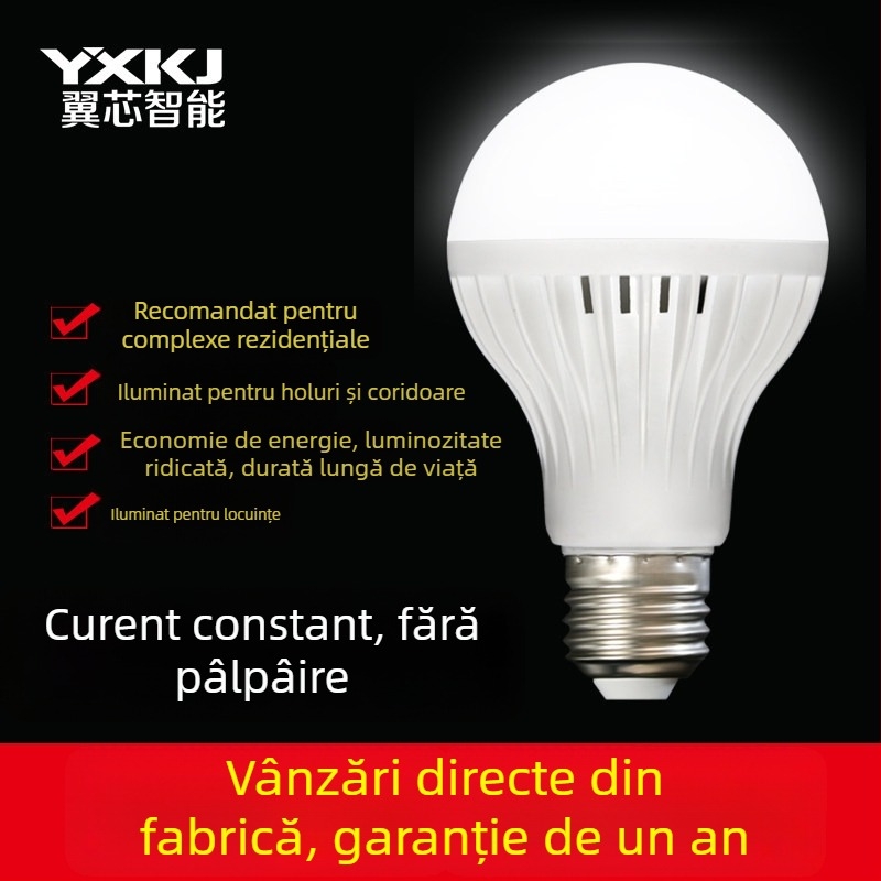 Bec LED cu soclu E27, 220V, energie eficientă, curent constant, pentru uz casnic, administrarea proprietăților, coridoare și săli