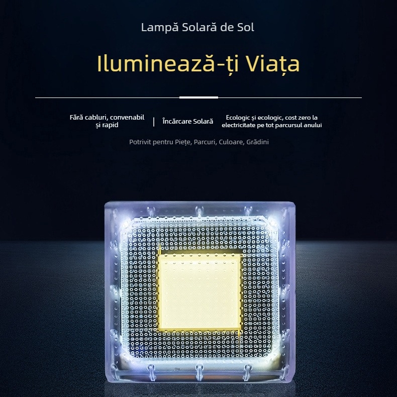 Lampă solară pătrată îngropată pentru trotuare și peisaje, rezistentă la apă IP68, LED
