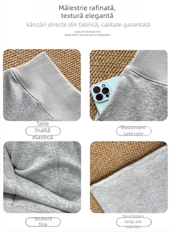Pantaloni pentru femei, stil american, gri deschis, croială largă, casual, toamna 2025