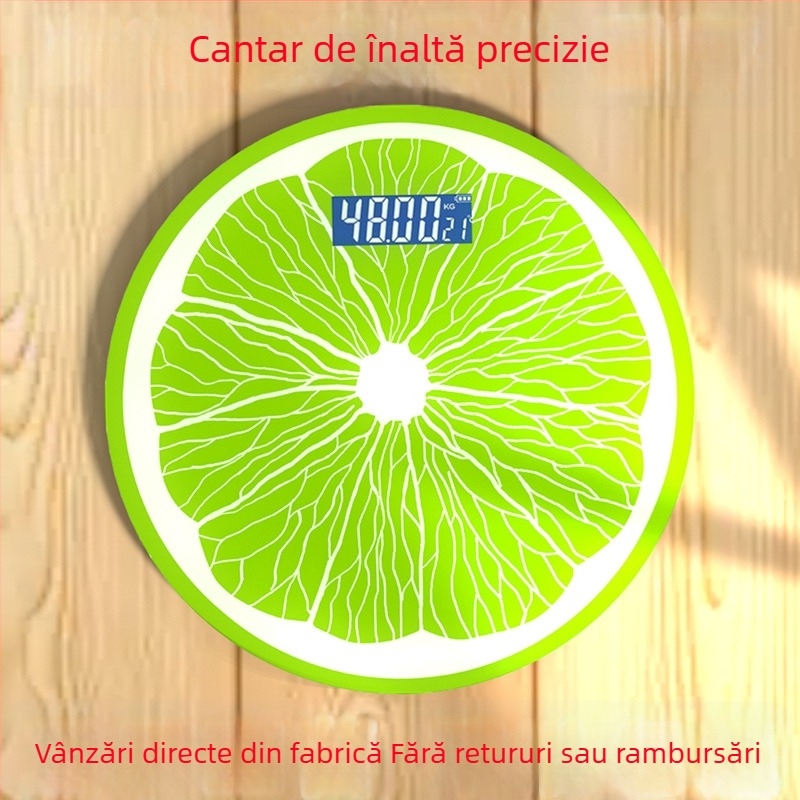 Cântar corporal circular, electronic, pentru uz casnic, design drăguț, precizie înaltă