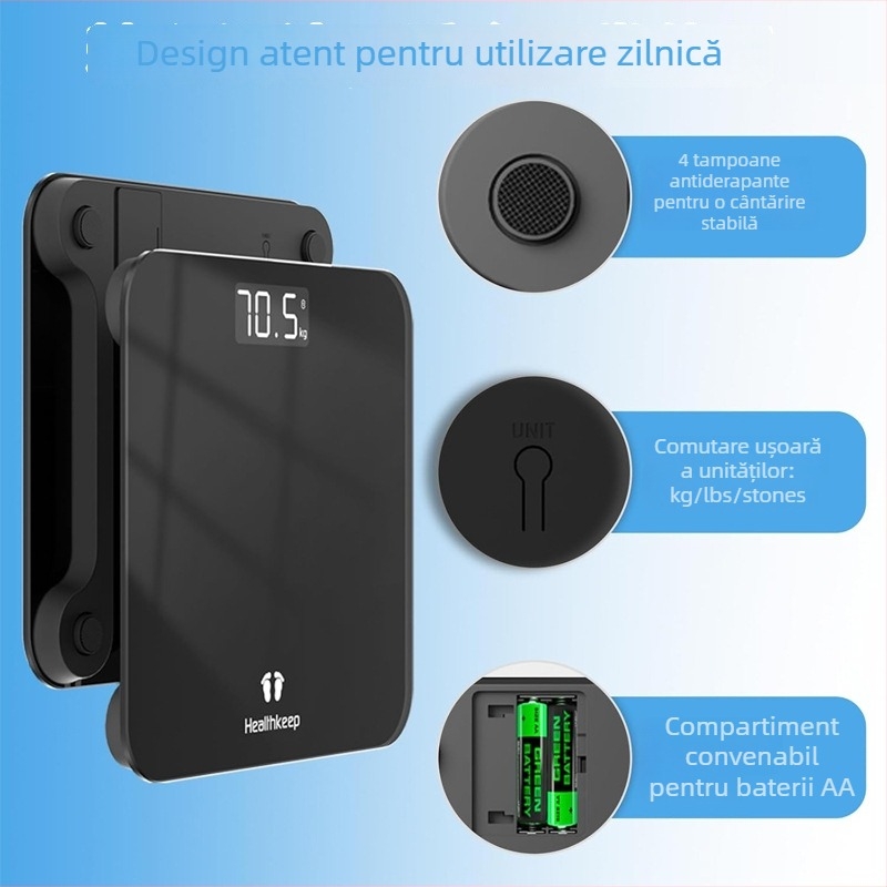 Cântar digital inteligent pentru baie, uz casnic, măsurare precisă a greutății corporale