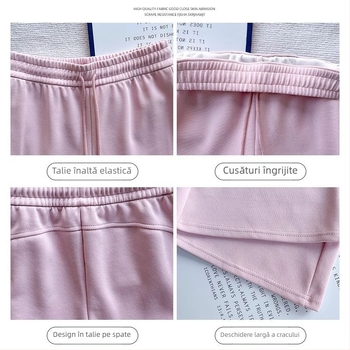 Pantaloni roz pentru femei, croială evazată, talie înaltă, stil yoga slim, casual pentru primăvară-toamnă