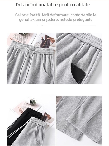 Pantaloni femei stil banană, largi, căptușeali fleece, pantaloni sport drept croi, lungi până la podea, iarnă 2026