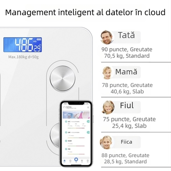 Cântar electronic pentru adulți, utilizare la domiciliu, cântar de grăsime corporală cu Bluetooth, cântar inteligent pentru corp, potrivit pentru cămine studențești