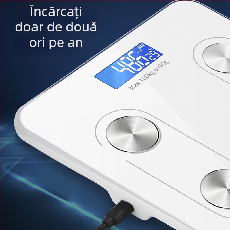 Cântar electronic pentru adulți, utilizare la domiciliu, cântar de grăsime corporală cu Bluetooth, cântar inteligent pentru corp, potrivit pentru cămine studențești