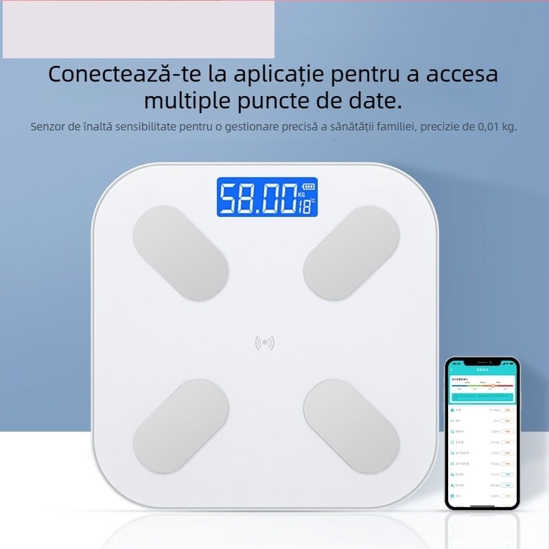 Cântar inteligent pentru greutatea corporală cu Bluetooth - Cântar digital pentru uz casnic