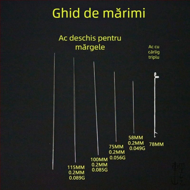 Acul de mărgele ultra-fin pentru brățări și coliere, ac de șnur, unelte DIY, ac de mărgele lung și subțire cu capăt deschis