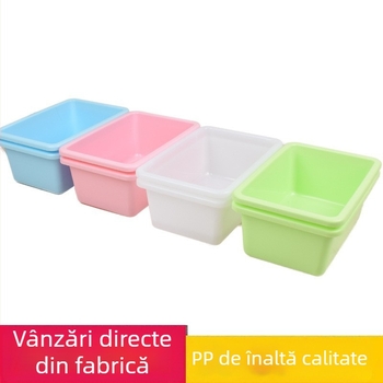 Coș de depozitare din plastic, dreptunghiular, pentru copii, organizator de jucării, 10 L, culoare solidă