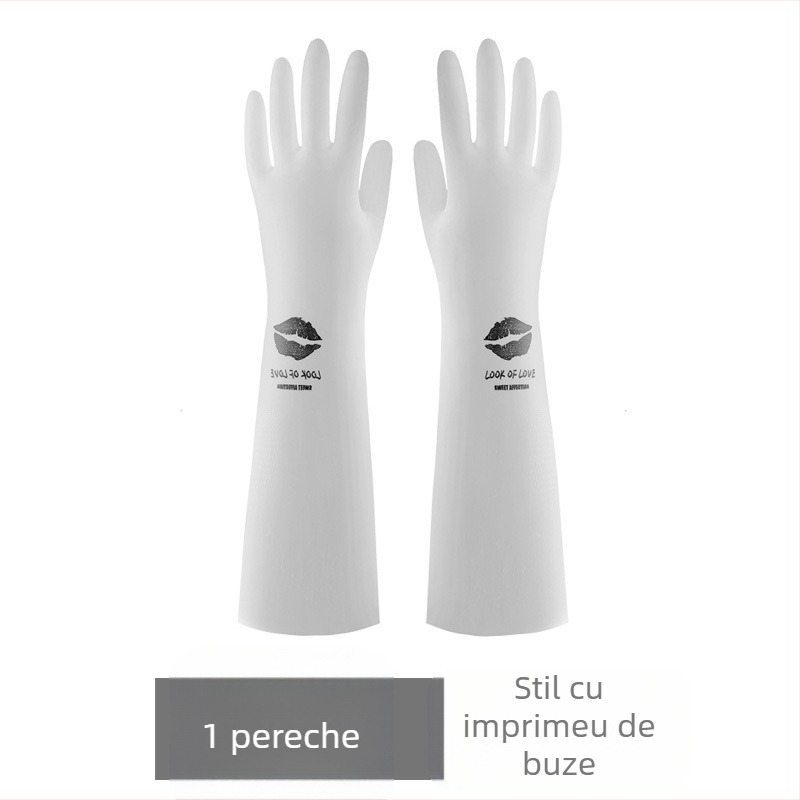 Mănuși de bucătărie din latex pentru femei, groase, rezistente la uzură, impermeabile, pentru spălat vase și rufe