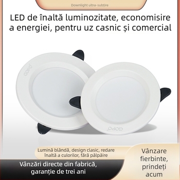 GOPO downlight LED încastrat A6LED, 5W–24W, iluminat comercial și de birou