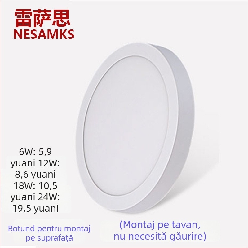 LED panou circular pentru tavan, încastrat, corp din aluminiu, anti-ceață, 6-10 W, 6500K alb rece
