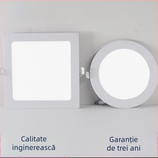 Panel LED ultra-subțire încasrat pentru hol și sufragerie, antireflexie, fără lampă principală, decupaj de 75 mm
