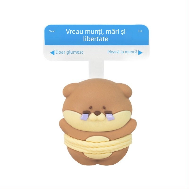 Figurină de birou din rășină cu muncitor jucăuș, temă stabilitate emoțională, cadou mic creativ pentru cea mai bună prietenă