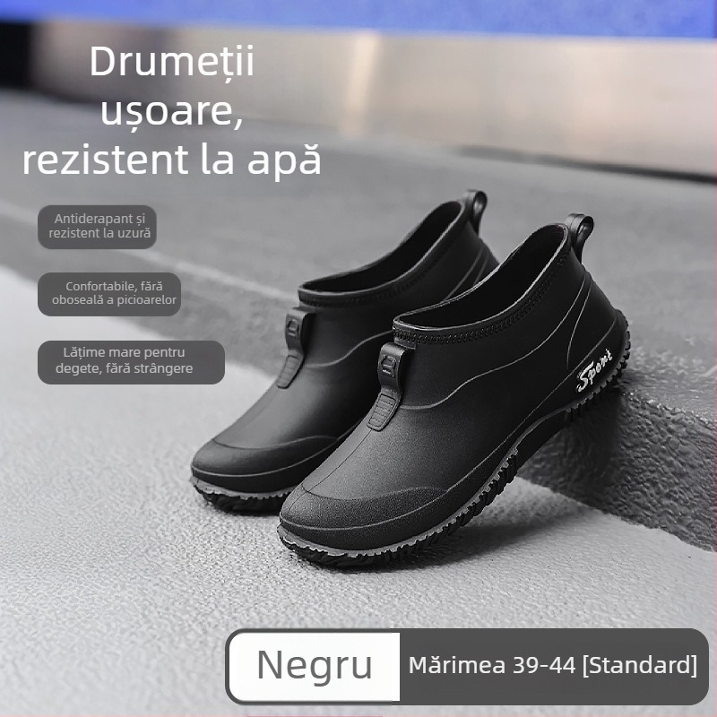 Ghete de ploaie pentru bărbați în camuflaj, gleznă scurtă, impermeabile, antiderapante, bocanci de ploaie cu talpă moale
