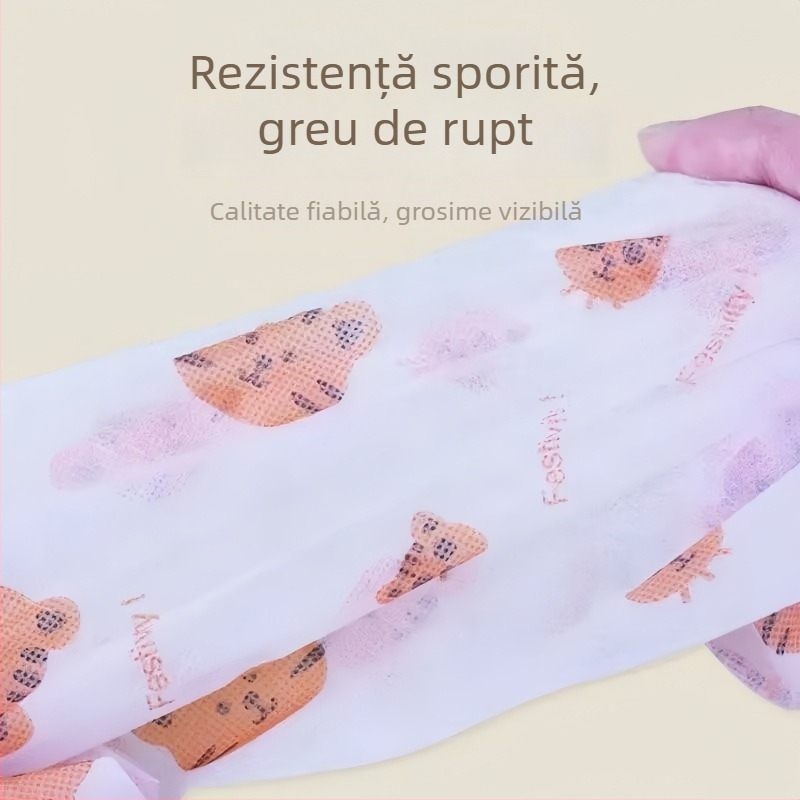 Acoperiri pentru încălțăminte de unică folosință cu imprimeu, din țesătură nețesută, design desen animat, îngroșate și durabile, protecție împotriva prafului în interior, pentru oaspeți, studenți și săli de calculatoare