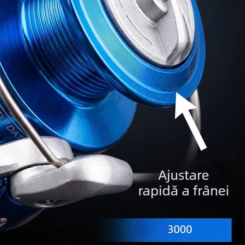 Mulineta de pescuit spinning, cu nucleu metalic, pentru pescuit în mare și aruncări la distanțe mari cu năluci