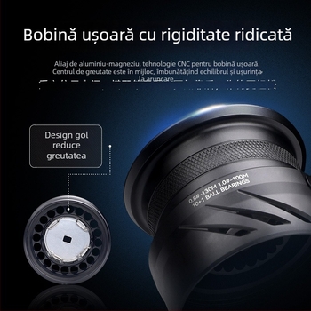 Songchuan Luya Mulineta Micro – Braț din fibră de carbon, fixare prin șurub, ușoară, tambur superficial pentru aruncări lungi