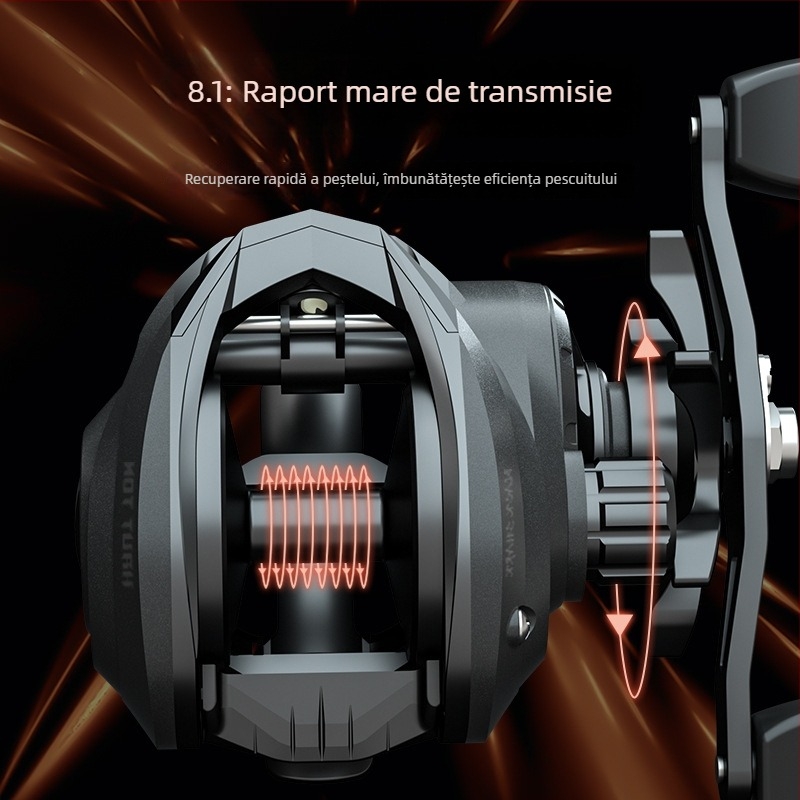 Mulineta de pescuit spinning din metal complet, pentru apă sărată, aruncări lungi, tambur adânc