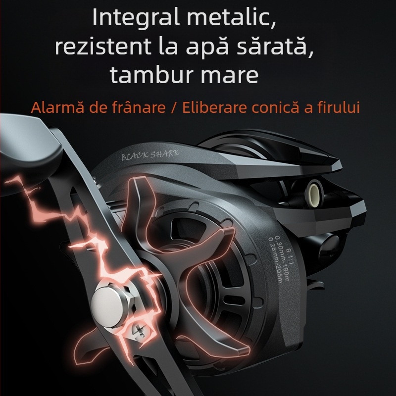 Mulineta de pescuit spinning din metal complet, pentru apă sărată, aruncări lungi, tambur adânc