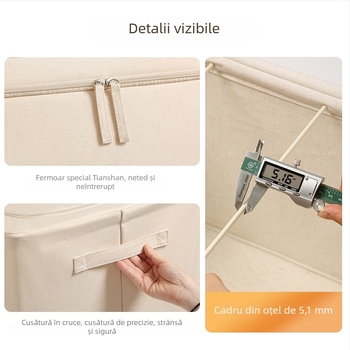 Anqin cutie de depozitare din bumbac, țesătură lavabilă, organizator pentru garderobă, cuverturi și haine, 50–60 L, 50×40×33 cm