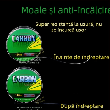 Yaoxin linie fluorocarbon pentru pescuit, 120 m, linie principală, ultra moale și rezistentă la uzură