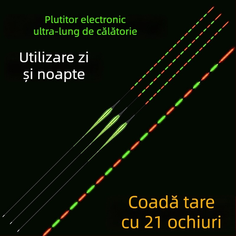 Plută de pescuit lungă pentru apă adâncă, iluminată, ziua și noaptea, vârf întărit prelungit