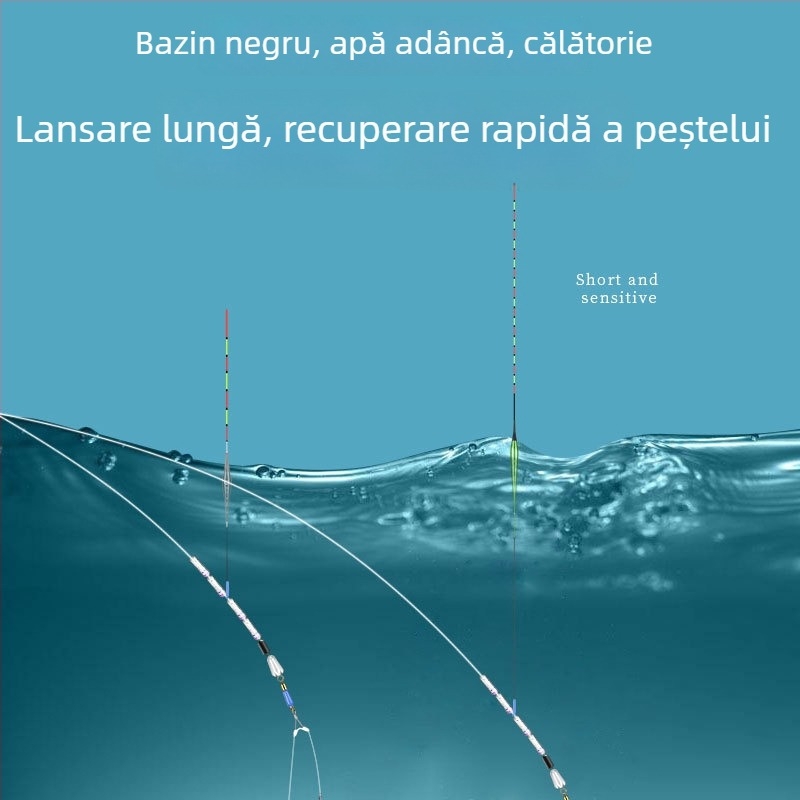 Plută de pescuit lungă pentru apă adâncă, iluminată, ziua și noaptea, vârf întărit prelungit