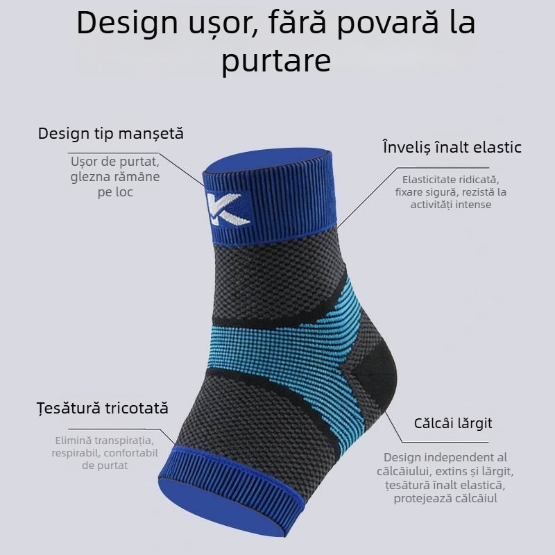 Orteza de gleznă tricotată, elastică, respirabilă, pentru bărbați și femei, alergare, baschet, badminton