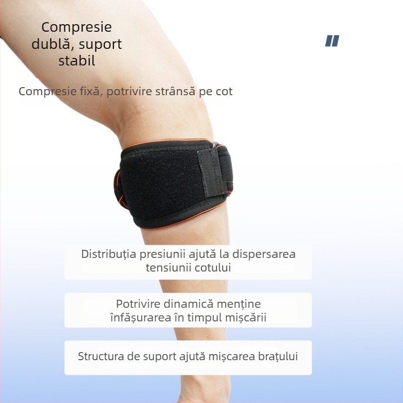 Manșetă de compresie pentru cot, unisex, pentru sport și fitness — susținere a articulației cotului pentru tenis, badminton, baschet și golf
