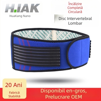 Centură de talie albastră cu turmalin autoîncălzire și suport magnetic pentru sănătate și fitness