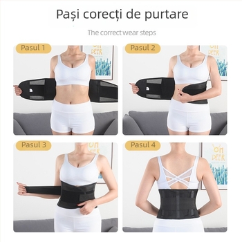 Bandă talie cu placă de oțel pentru fixarea discului lombar, suport lombar din plasă respirabilă