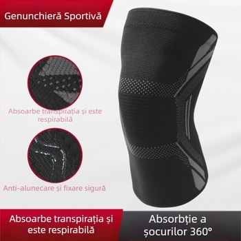 Genunchiere sportive din nailon tricotat, absorbante de umezeală, respirabile, antiderapante, pentru baschet, badminton și fitness