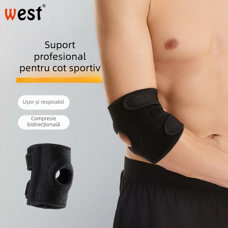 Manșon de protecție pentru cot, respirabil, absorbant de transpirație; ideal pentru badminton, baschet și antrenament; protector de cot din silicon