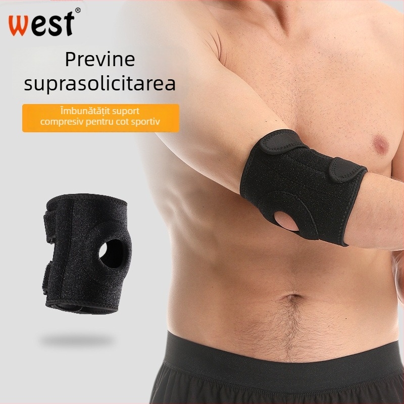 Manșon de protecție pentru cot, respirabil, absorbant de transpirație; ideal pentru badminton, baschet și antrenament; protector de cot din silicon