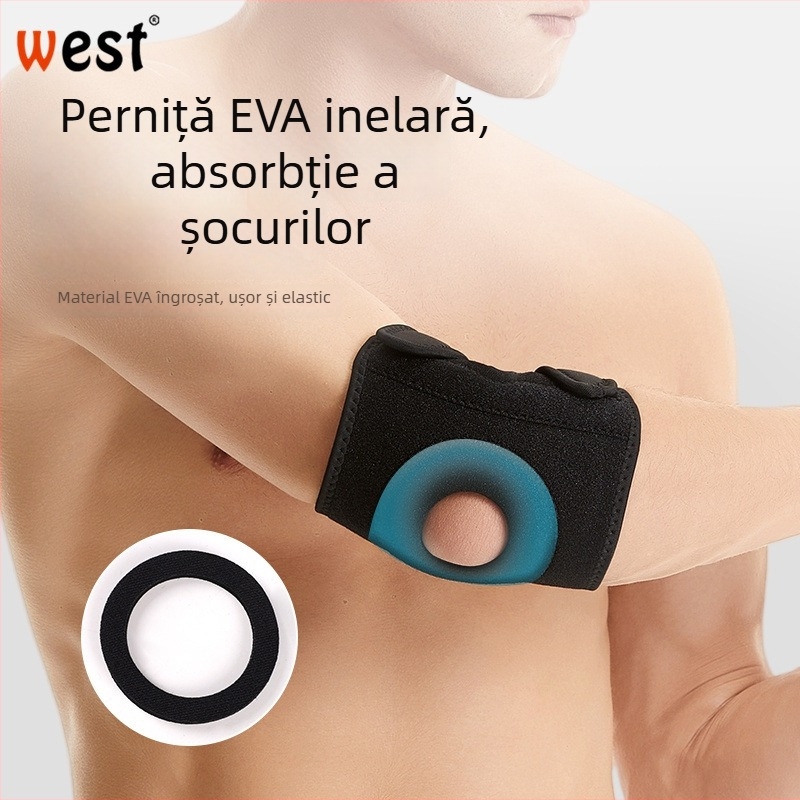 Manșon de protecție pentru cot, respirabil, absorbant de transpirație; ideal pentru badminton, baschet și antrenament; protector de cot din silicon