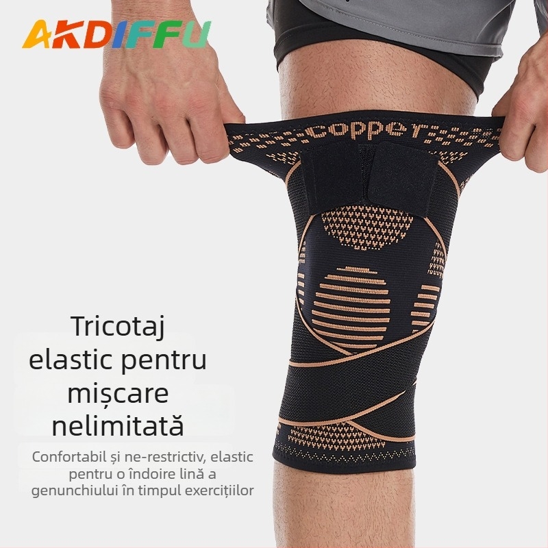 Genunchiere cu bandă pentru sport, din nylon tricotat respirant, antiderapante, pentru baschet și alergare