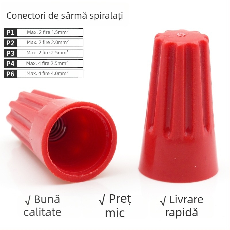 Capă spiral de sertizare, conector de fir cu terminal cu arc, bloc terminal rotativ P1/P2/P3/P4/P6