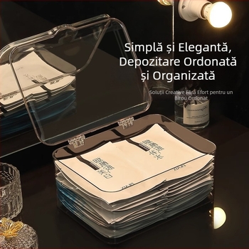Cutie transparentă din acrilic pentru cosmetice și îngrijire a pielii, organizator de masă