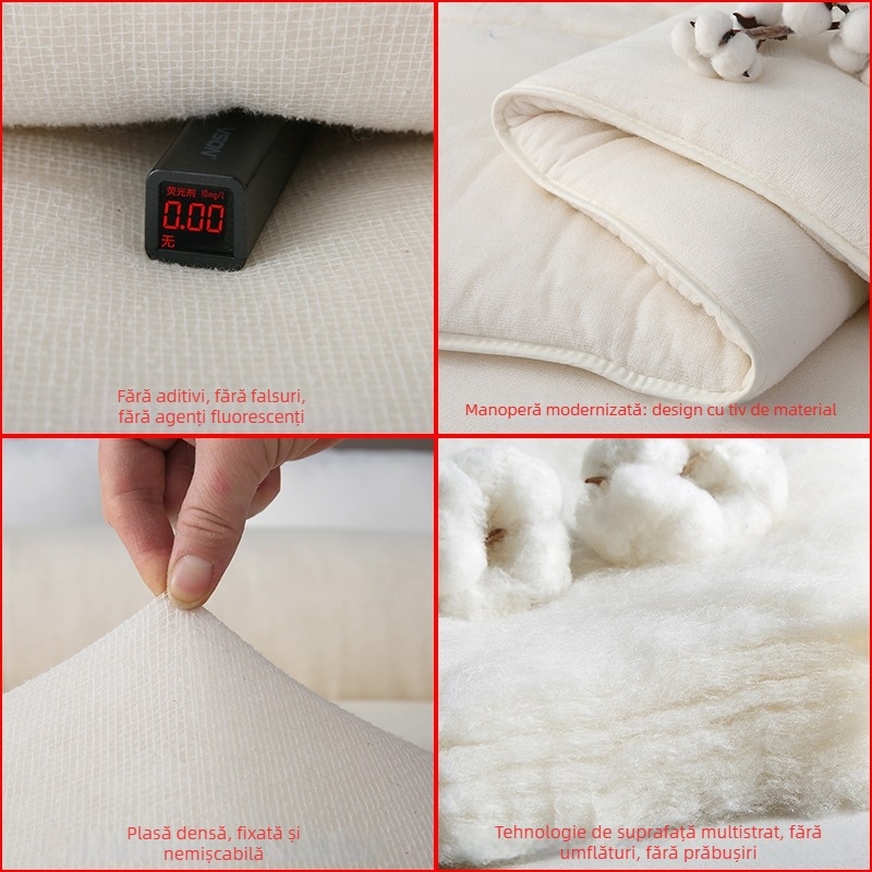 Desert Snow Bumbac 100% anti-acarieni, cu fibre lungi, miez de pilotă de iarnă, umplutură de bumbac, gros pentru cămin studențesc, cald iarna