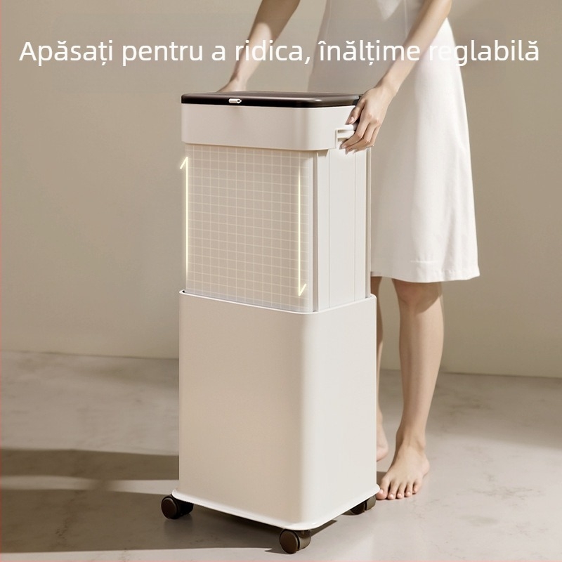 Coș de gunoi pentru uz casnic cu capac, înălțime reglabilă, capacitate mare, potrivit pentru casă și birou, mobil