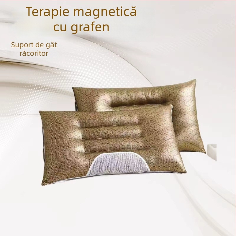 Pernă magnetică grafen din latex, cu răcire pentru susținerea gâtului, confort la somn pentru studenți