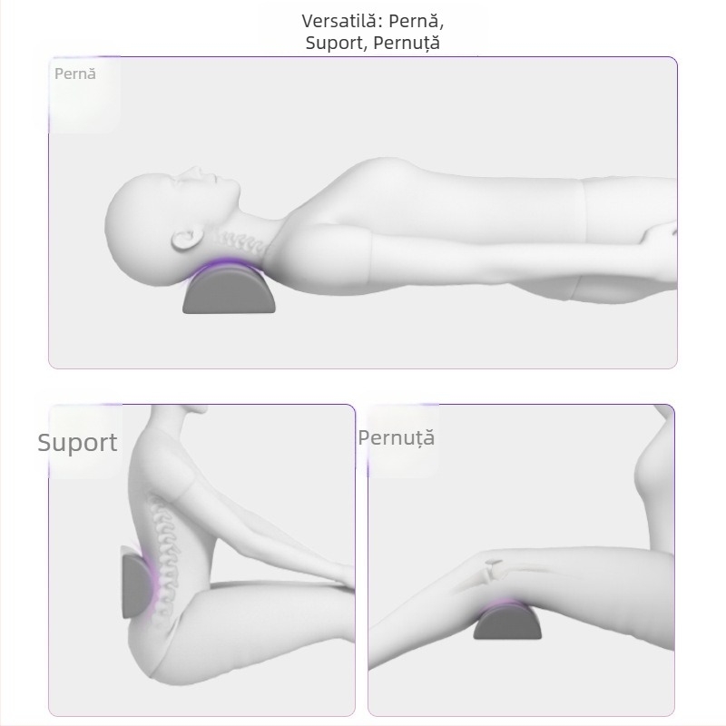 Pernă Odale din latex natural semicilindrică, pentru relaxare, sprijin pentru picioare, talie și gât