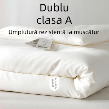 Pătură din bumbac de clasă A, pentru toate sezoanele, ușoară vara, caldă iarna, umplutură microfibră, țesătură satinată