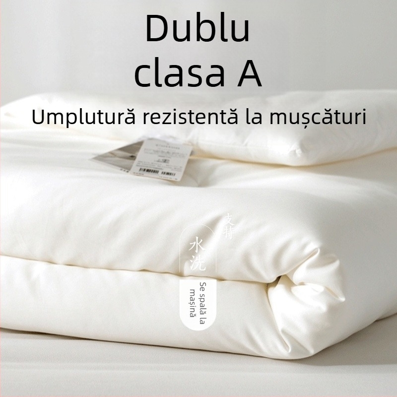Pătură din bumbac de clasă A, pentru toate sezoanele, ușoară vara, caldă iarna, umplutură microfibră, țesătură satinată