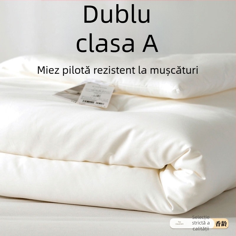 Pătură din bumbac de clasă A, pentru toate sezoanele, ușoară vara, caldă iarna, umplutură microfibră, țesătură satinată