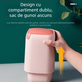 Coș de gunoi pentru birou mini, în stil nordic, drăguț pentru casă și birou, mic coș creativ pentru hârtie