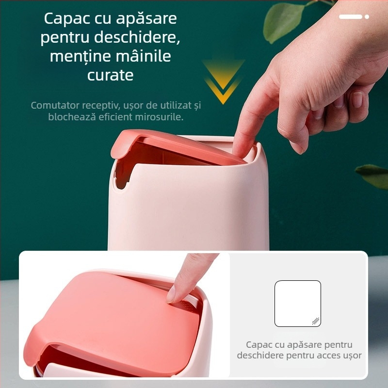 Coș de gunoi pentru birou mini, în stil nordic, drăguț pentru casă și birou, mic coș creativ pentru hârtie