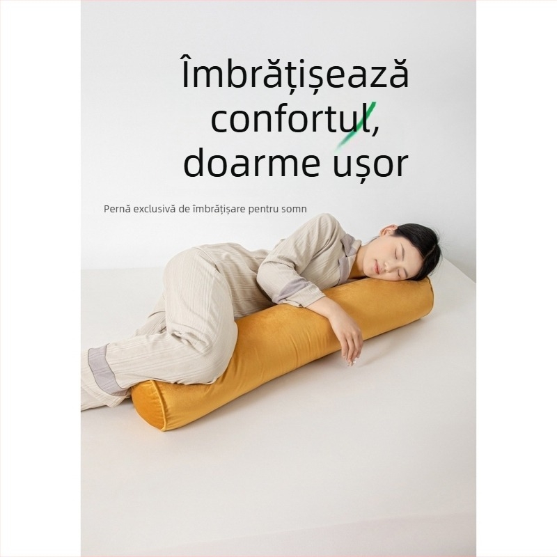 Pernă cilindrică lungă pentru dormit, suport lateral în pat, potrivită pentru femei însărcinate și adulți