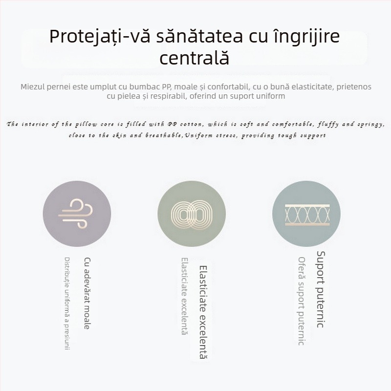 Perna cu nucleu din bumbac pur, clasă hotelieră, de cinci stele, pentru elevi și copii, țesătură moale, elasticitate înaltă, protecție împotriva penei.